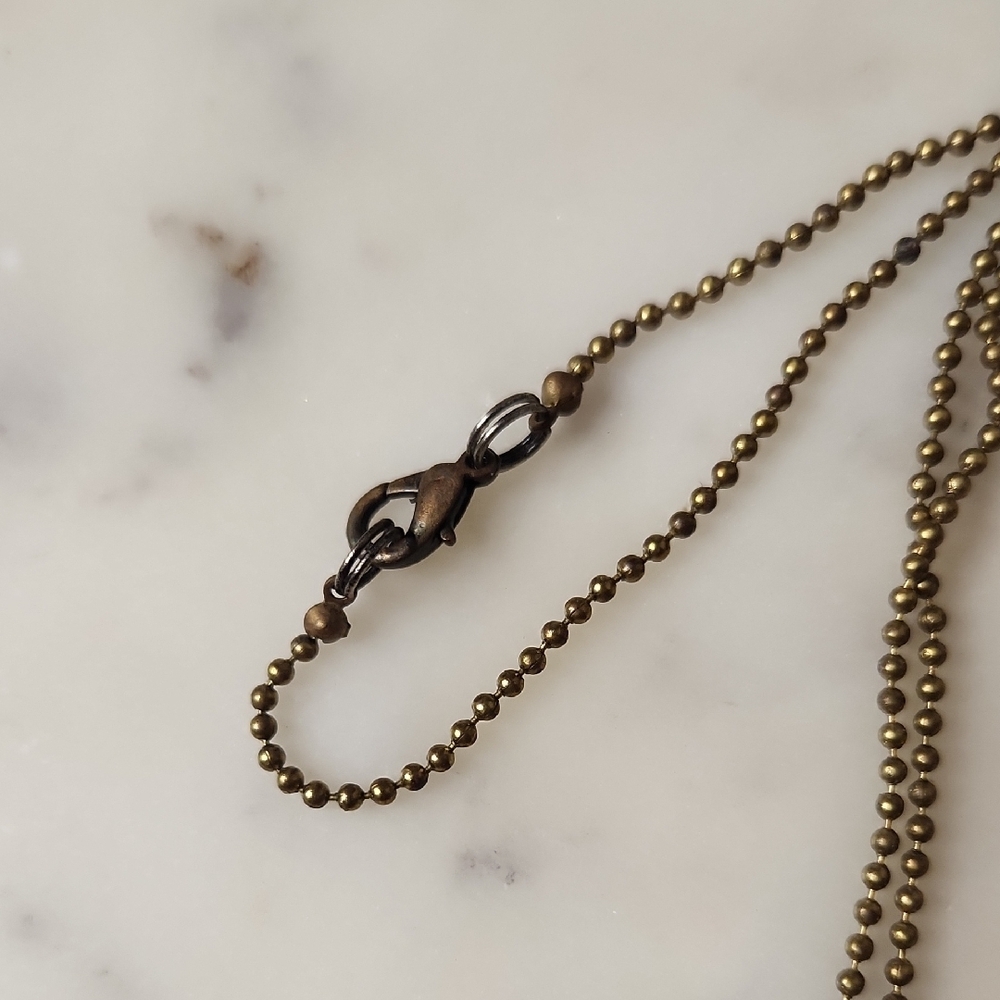 Abalone Iridescent Pendant Necklace 1960's - Picture 7 of 11